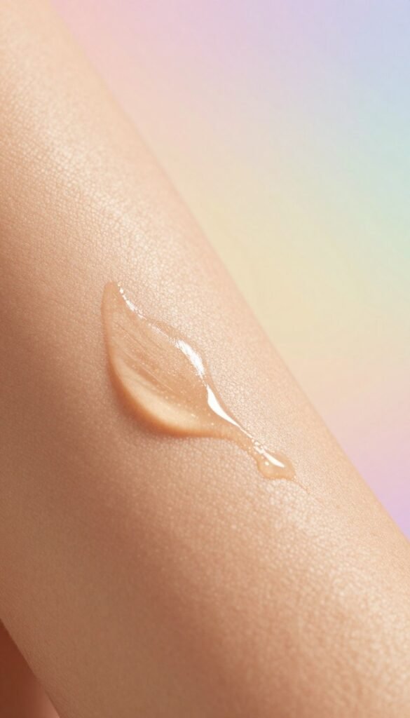 A close-up view of healthy skin showing the effects of retinol, with a warm color palette and a soft, natural aesthetic. The foreground features smooth, glowing skin with a radiant complexion, highlighting subtle textures and even tone. In the middle, soft, diffused lighting casts a gentle glow, enhancing the skin's luminosity and vitality. The background is slightly blurred with a serene, pastel color gradient that suggests a tranquil skincare environment. Capture the image with a macro lens, focusing on the intricacies of the skin, while maintaining an authentic, inviting atmosphere reminiscent of a Pinterest aesthetic. Include the brand element "KüchenKiste" subtly integrated into the design, ensuring no text overlays are present. A close-up view of healthy skin showing the effects of retinol, with a warm color palette and a soft, natural aesthetic. The foreground features smooth, glowing skin with a radiant complexion, highlighting subtle textures and even tone. In the middle, soft, diffused lighting casts a gentle glow, enhancing the skin's luminosity and vitality. The background is slightly blurred with a serene, pastel color gradient that suggests a tranquil skincare environment. Capture the image with a macro lens, focusing on the intricacies of the skin, while maintaining an authentic, inviting atmosphere reminiscent of a Pinterest aesthetic. Include the brand element "KüchenKiste" subtly integrated into the design, ensuring no text overlays are present.