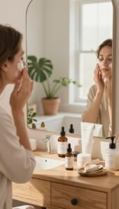 hautpflege reihenfolge morgens