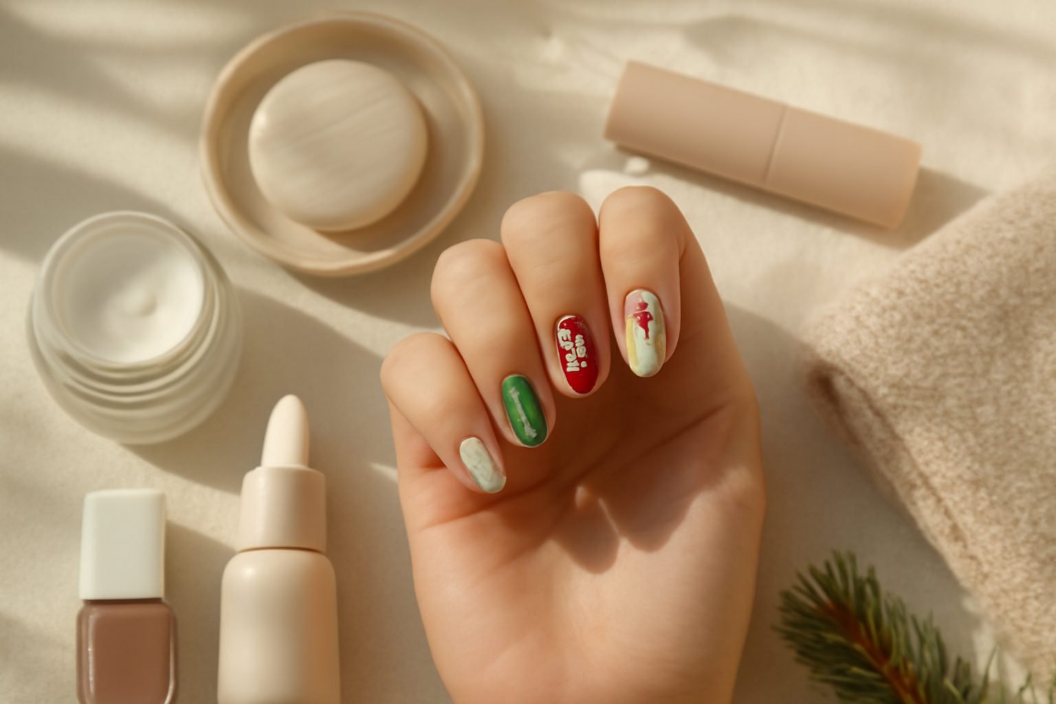 Acrylnägel Weihnachten: 15 Ideen für wenig Geld