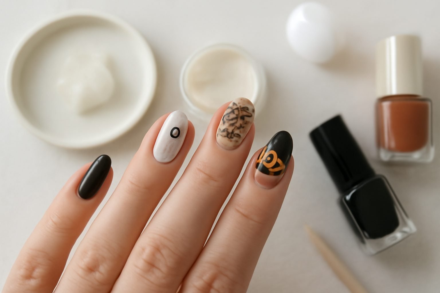 Halloween Nageldesign aus Holz — günstig statt teuer