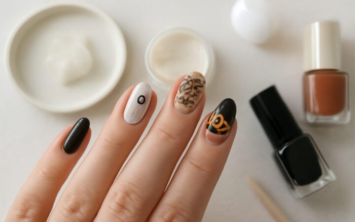 Halloween Nageldesign aus Holz — günstig statt teuer