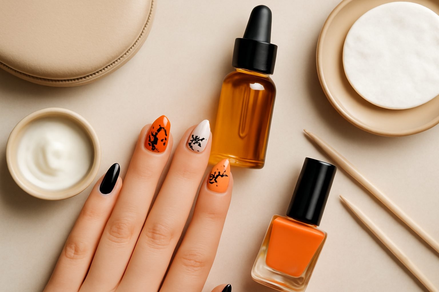 Halloween Nageldesign für zuhause: der Ablauf für jeden Tag