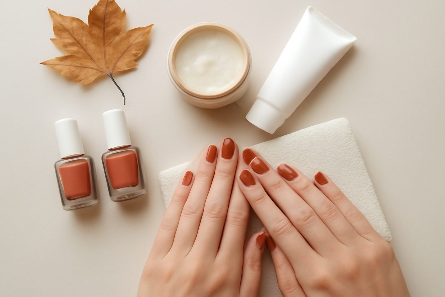 Herbst Nägel mit Muster in 6 Schritten