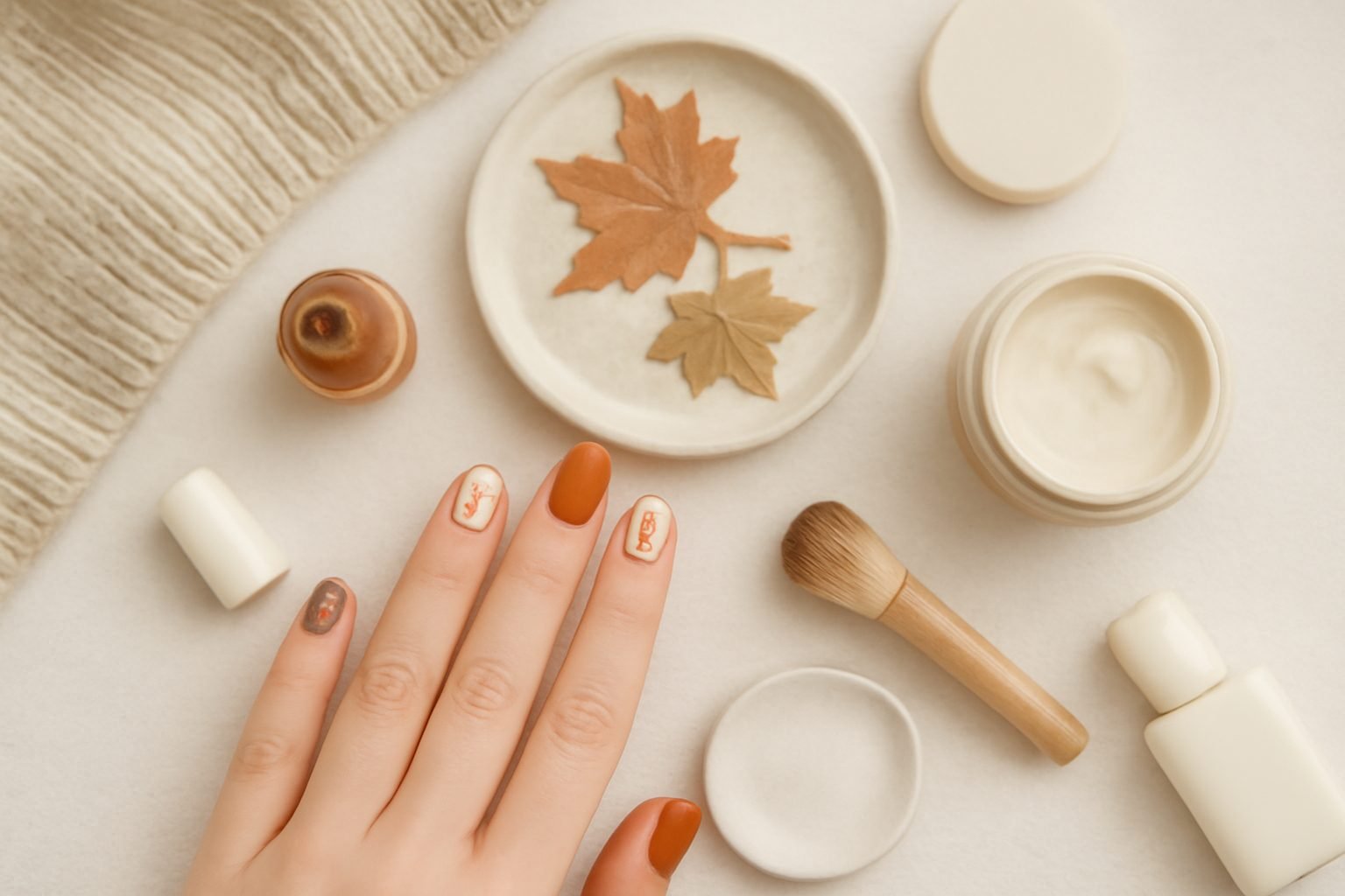 Herbstliches Nageldesign aus Paletten