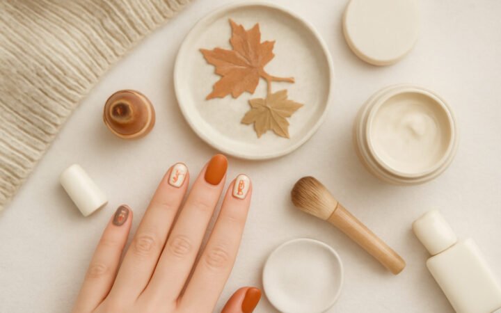 Herbstliches Nageldesign aus Paletten