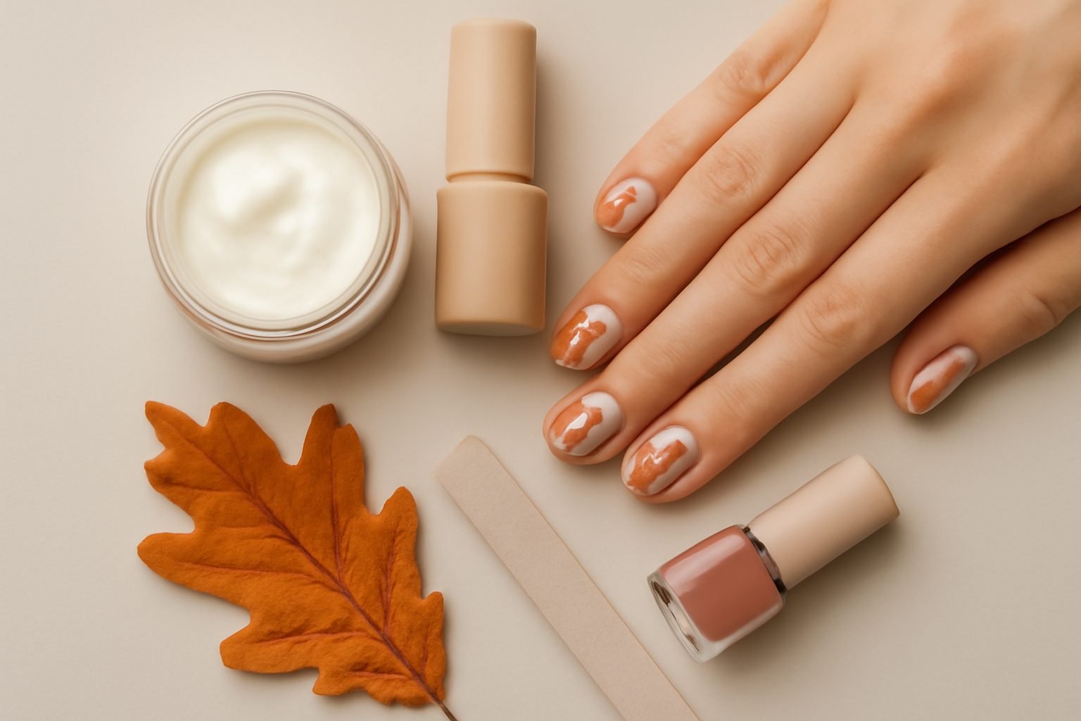 Herbstliches Nageldesign Schablone: der Ablauf für jeden Tag