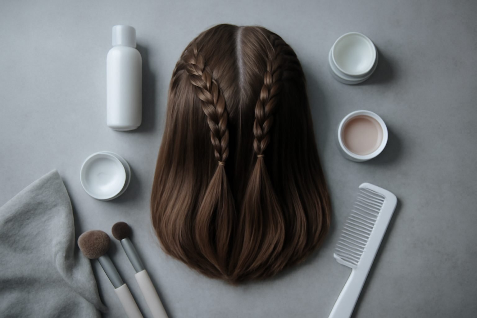 So kombinierst du Zöpfe mit offenen Haaren