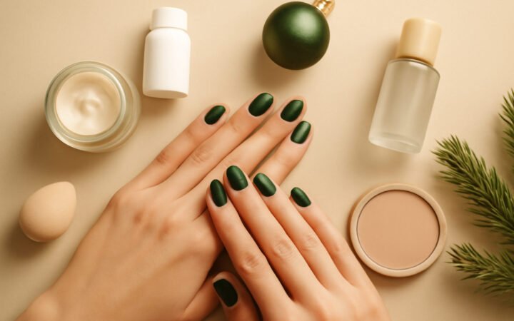 Nägel Weihnachten grün: 12 Ideen für wenig Geld