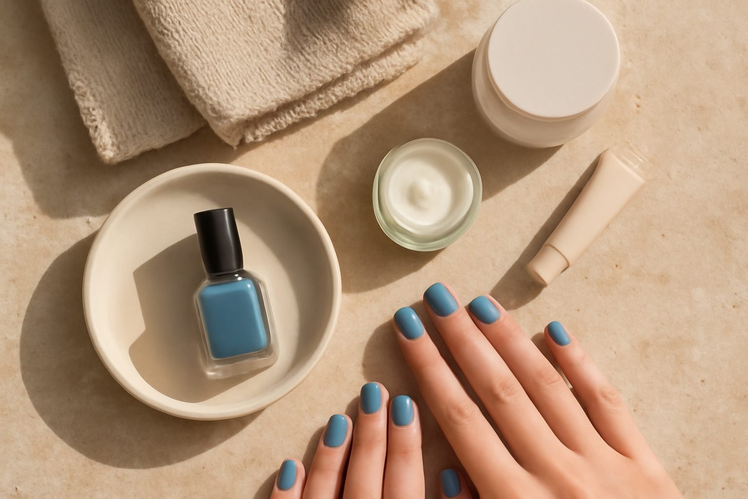 Nageldesign Ideen blau — 11 einfache Varianten