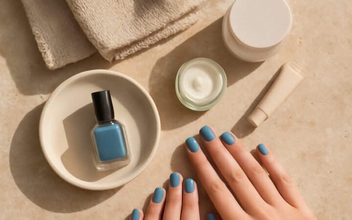 Nageldesign Ideen blau — 11 einfache Varianten