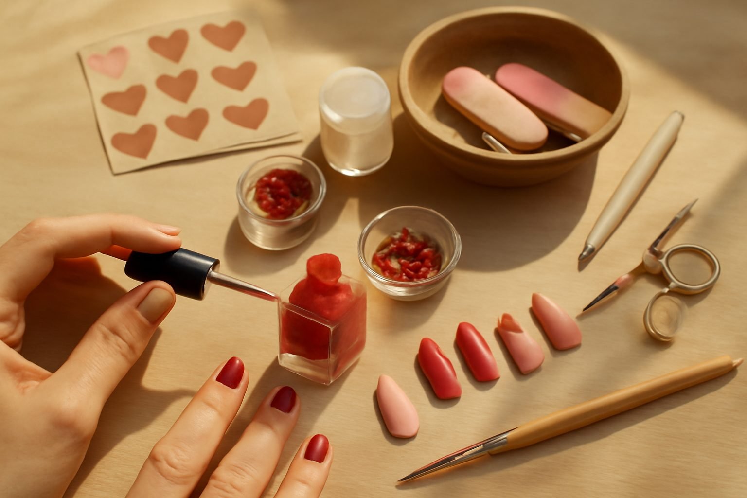 Valentinstag Nägel selber machen in 6 Schritten