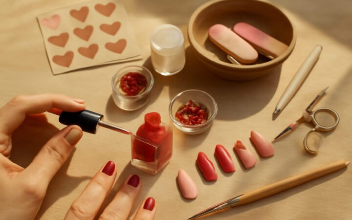 Valentinstag Nägel selber machen in 6 Schritten