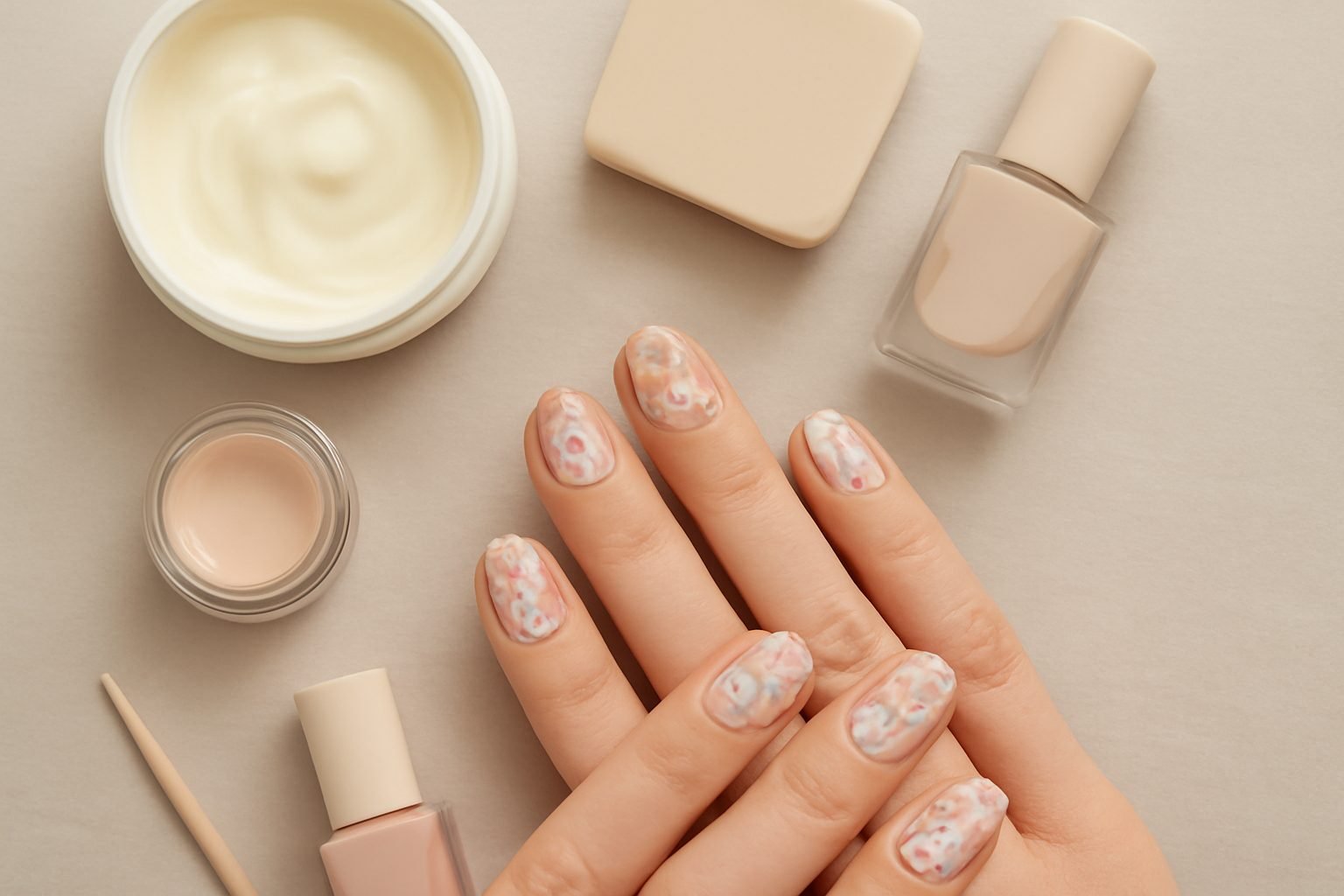 Nageldesign in Pastell mit Blumen: Zarte Nailart-Motive